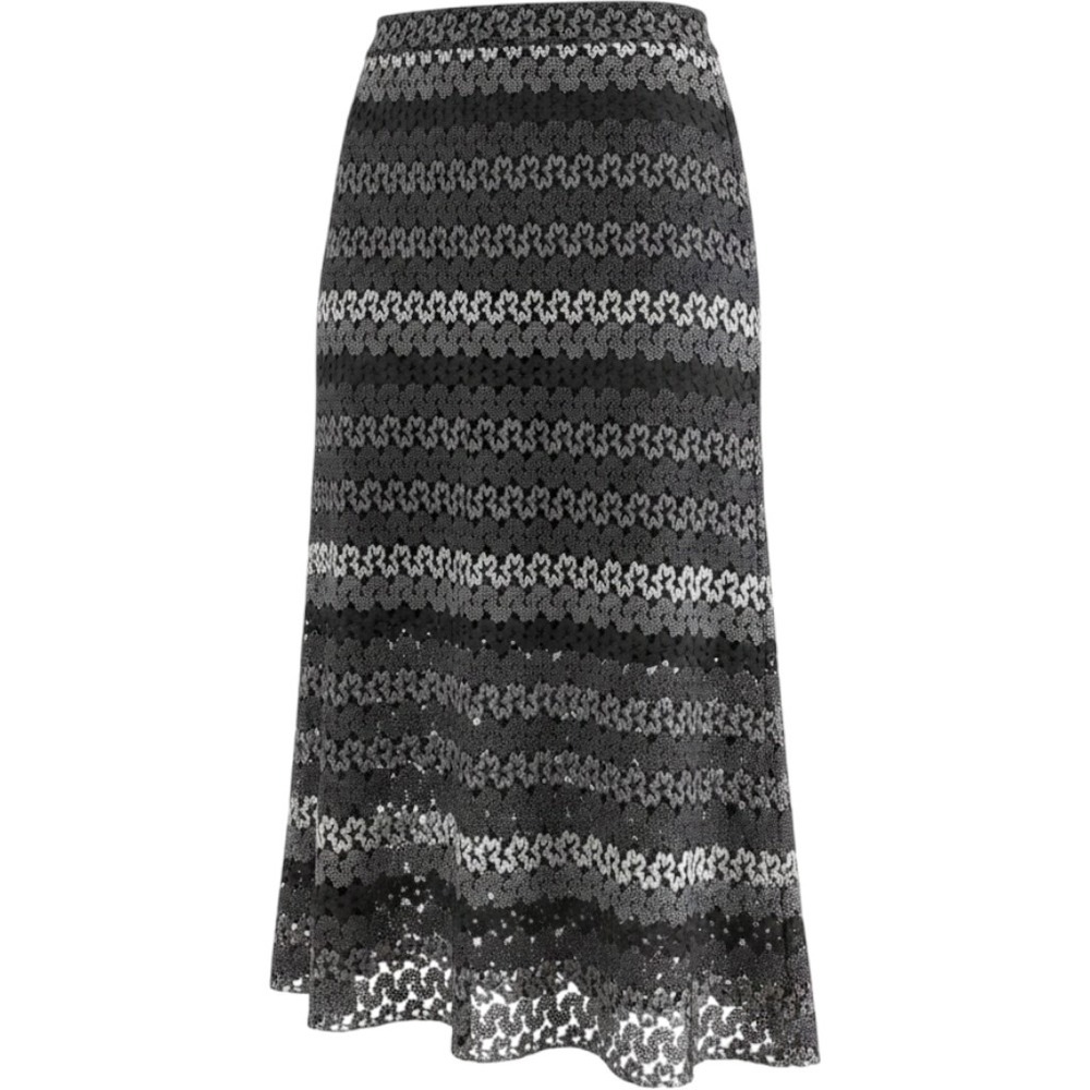 Vintage Soho Apparel Womens Large Black Crochet Lace Midi Skirt Boho Festival